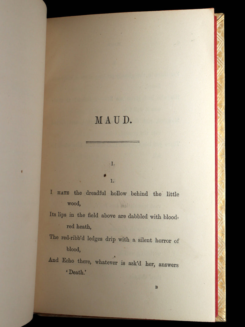 1869 Rare Vellum Books - Maud and Other Poems; Enoch Arden by Tennyson