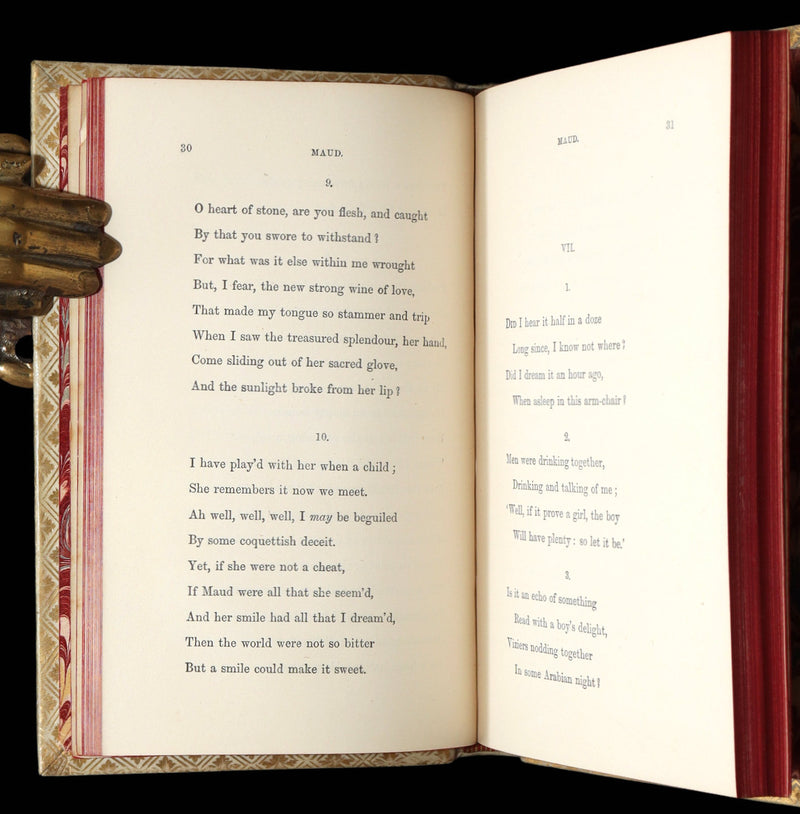 1869 Rare Vellum Books - Maud and Other Poems; Enoch Arden by Tennyson