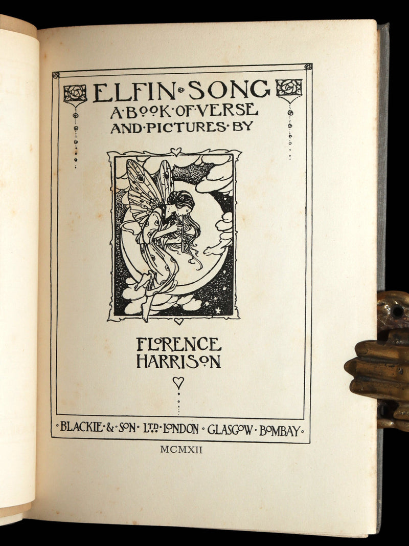 1912 Rare 1stED - ELFIN SONG, A Book of Verse and Pictures by Florence Harrison