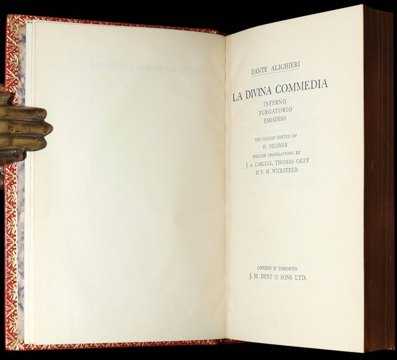 1933 Nice Bayntun Binding- La Divina Commedia by Dante Alighieri, Illustrated