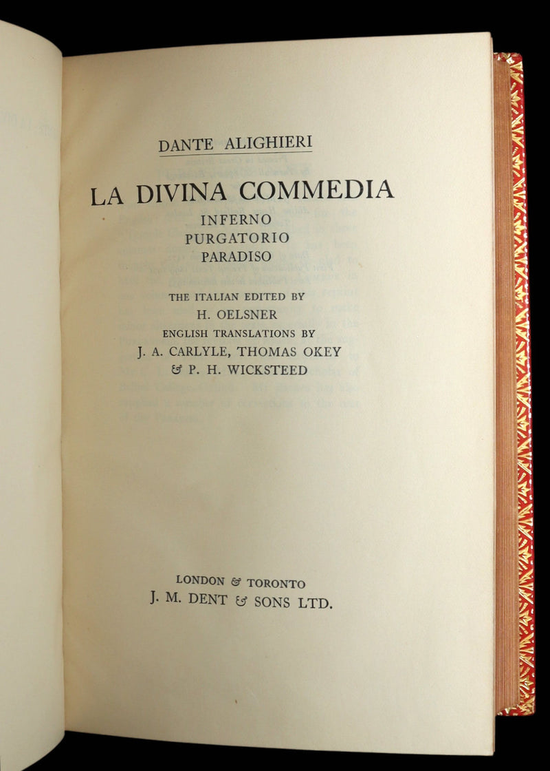 1933 Nice Bayntun Binding- La Divina Commedia by Dante Alighieri, Illustrated