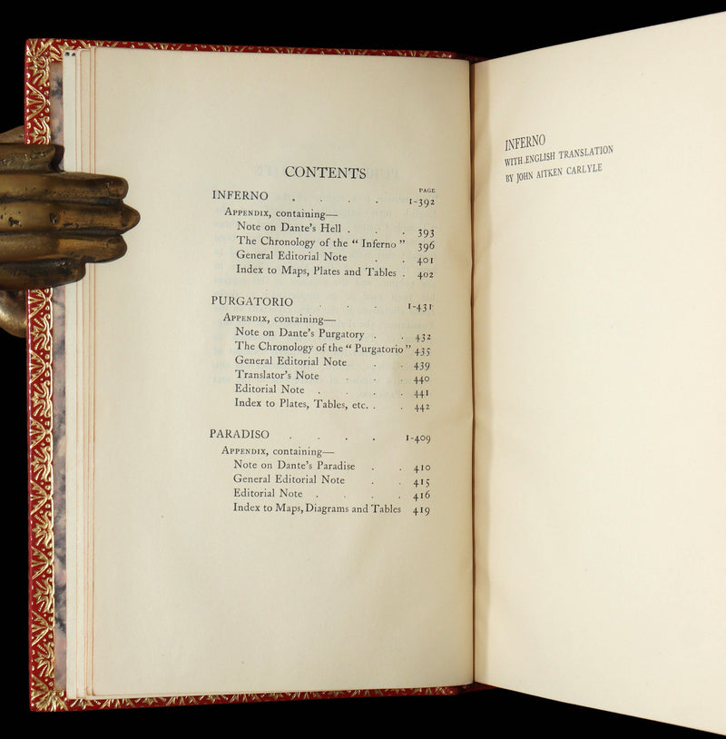 1933 Nice Bayntun Binding- La Divina Commedia by Dante Alighieri, Illustrated