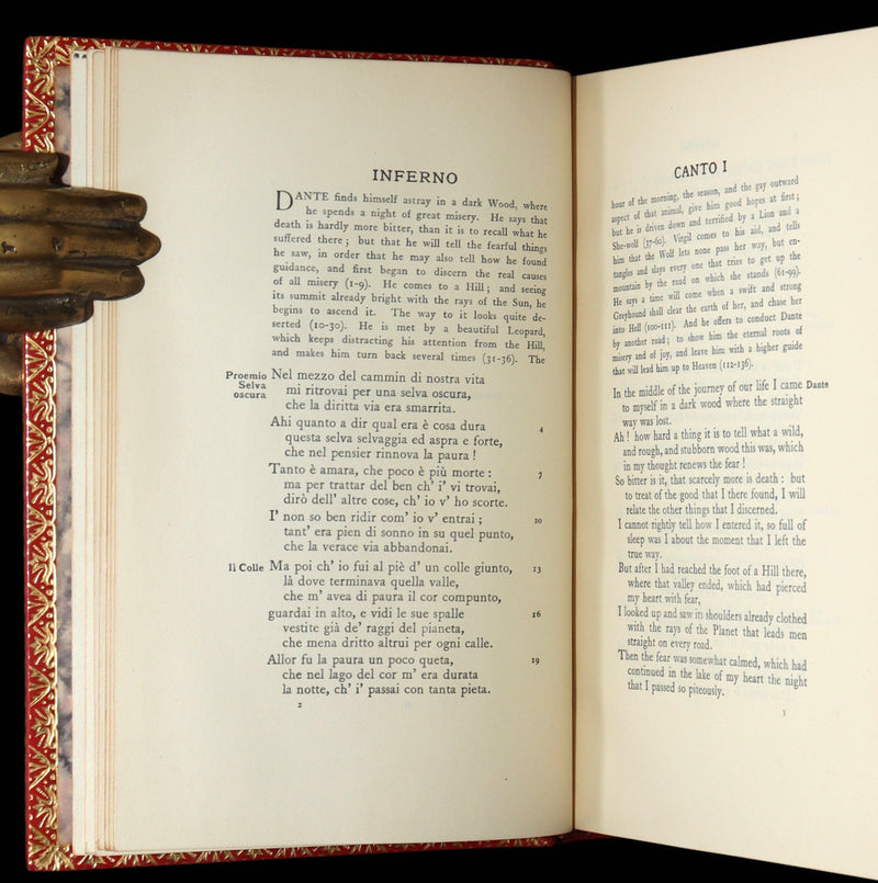 1933 Nice Bayntun Binding- La Divina Commedia by Dante Alighieri, Illustrated