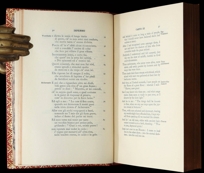 1933 Nice Bayntun Binding- La Divina Commedia by Dante Alighieri, Illustrated