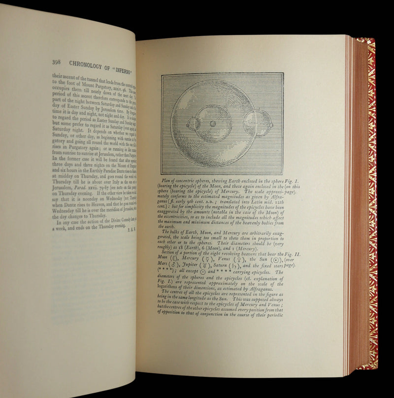 1933 Nice Bayntun Binding- La Divina Commedia by Dante Alighieri, Illustrated