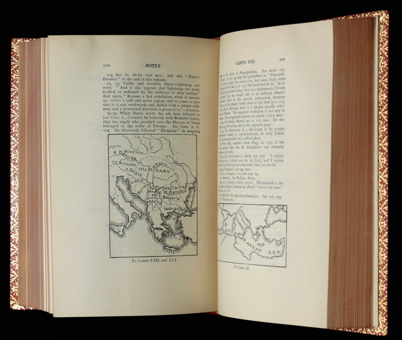 1933 Nice Bayntun Binding- La Divina Commedia by Dante Alighieri, Illustrated