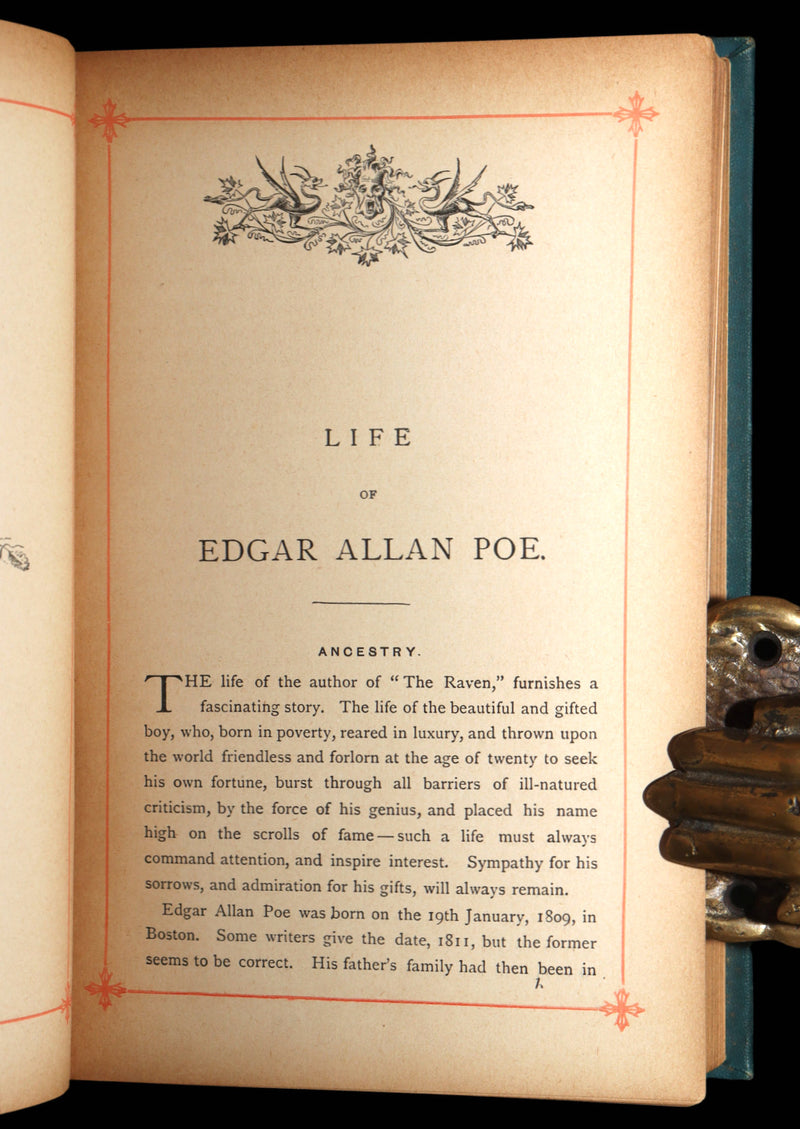 1890 Rare Book - The Poetical Works of Edgar Allan Poe, Illustrated