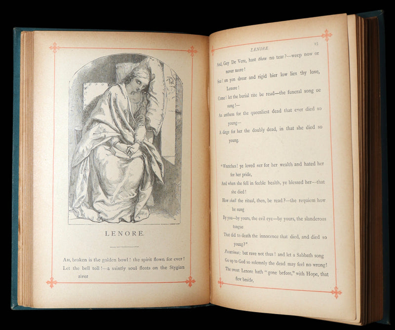 1890 Rare Book - The Poetical Works of Edgar Allan Poe, Illustrated
