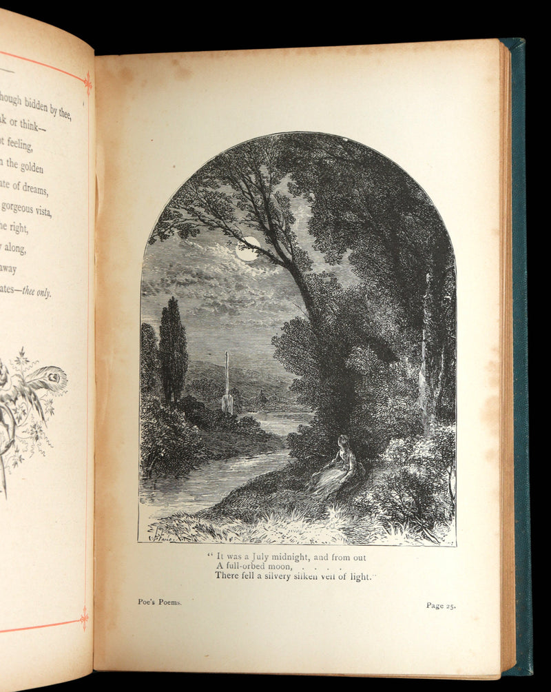 1890 Rare Book - The Poetical Works of Edgar Allan Poe, Illustrated