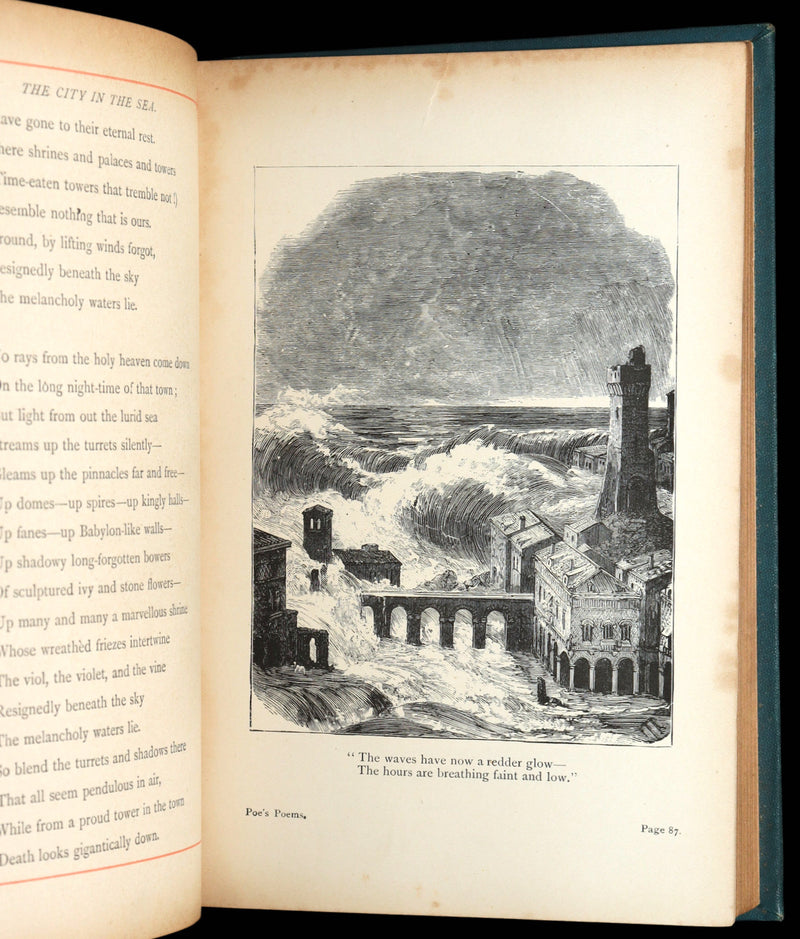 1890 Rare Book - The Poetical Works of Edgar Allan Poe, Illustrated