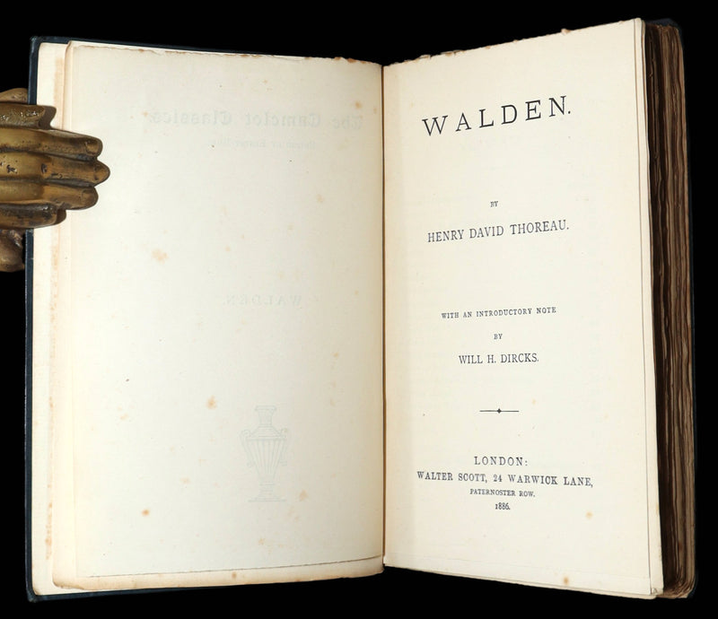 1886 Rare First UK Edition - Walden by Henry David Thoreau