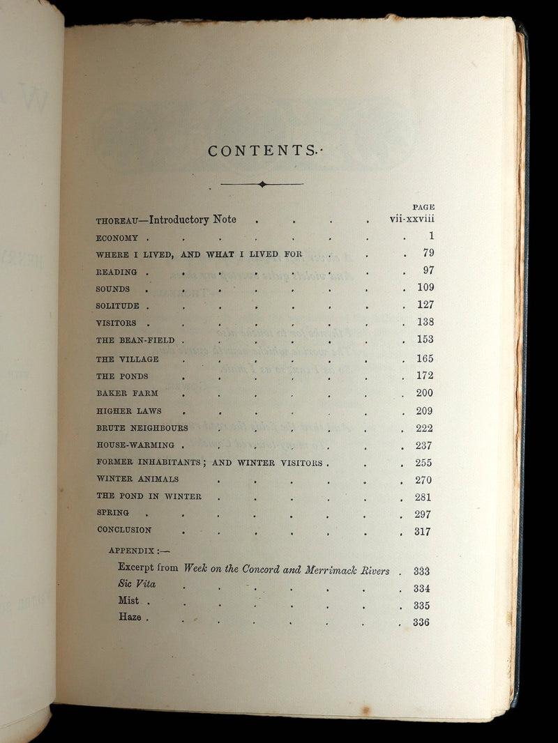 1886 Rare First UK Edition - Walden by Henry David Thoreau