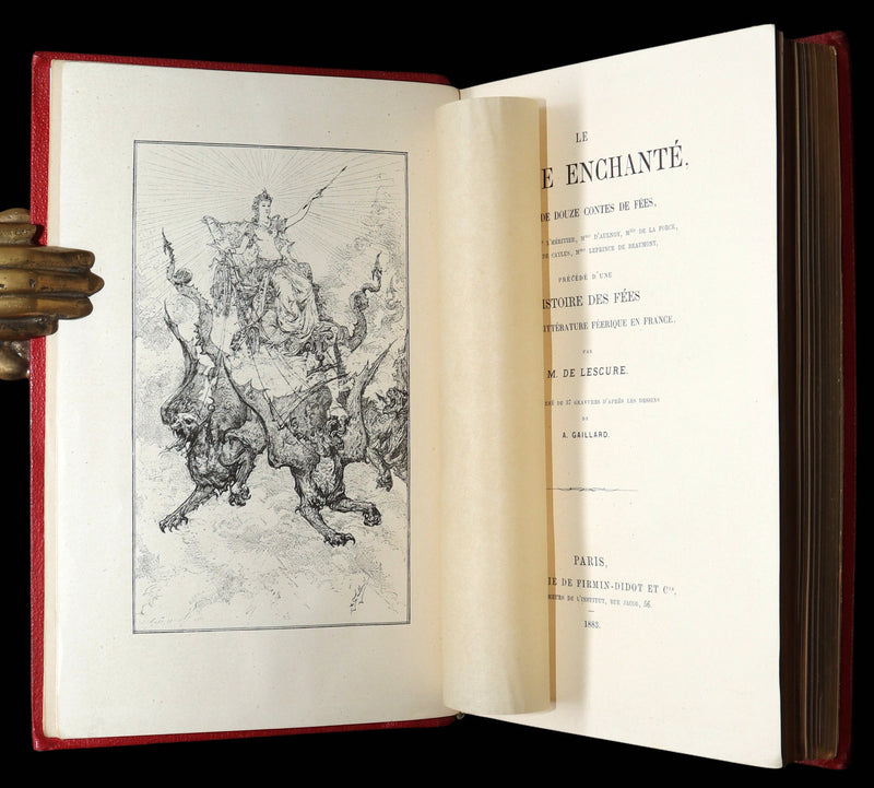 1883 Rare French Book - Le Monde Enchanté -The Enchanting World by M. de Lescure