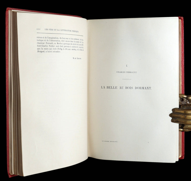 1883 Rare French Book - Le Monde Enchanté -The Enchanting World by M. de Lescure