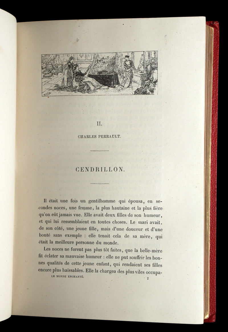 1883 Rare French Book - Le Monde Enchanté -The Enchanting World by M. de Lescure