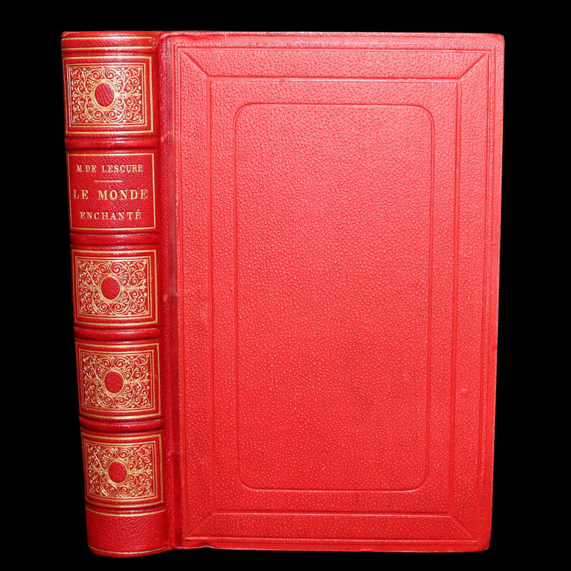 1883 Rare French Book - Le Monde Enchanté -The Enchanting World by M. de Lescure
