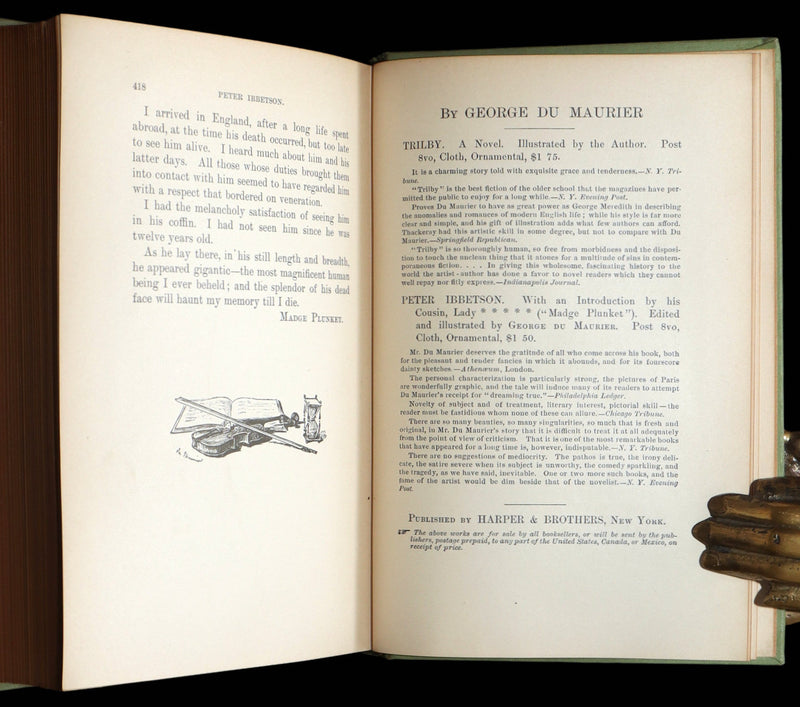 1894- Peter Ibbetson, Strange Tale of Communication through Dreams by Du Maurier
