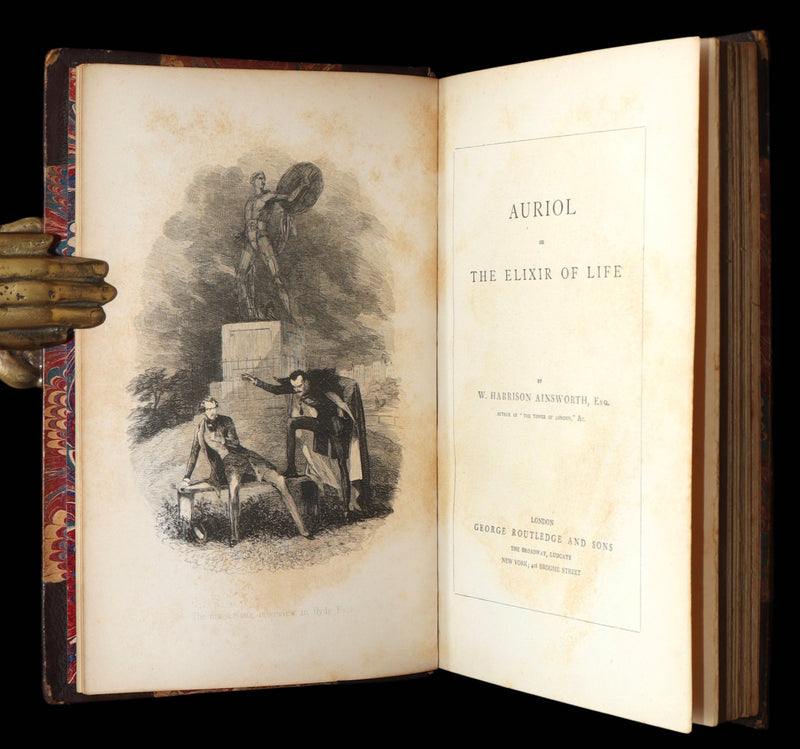 1890 Rare Gothic Novel - Auriol; or, The Elixir of Life by W. Harrison Ainsworth