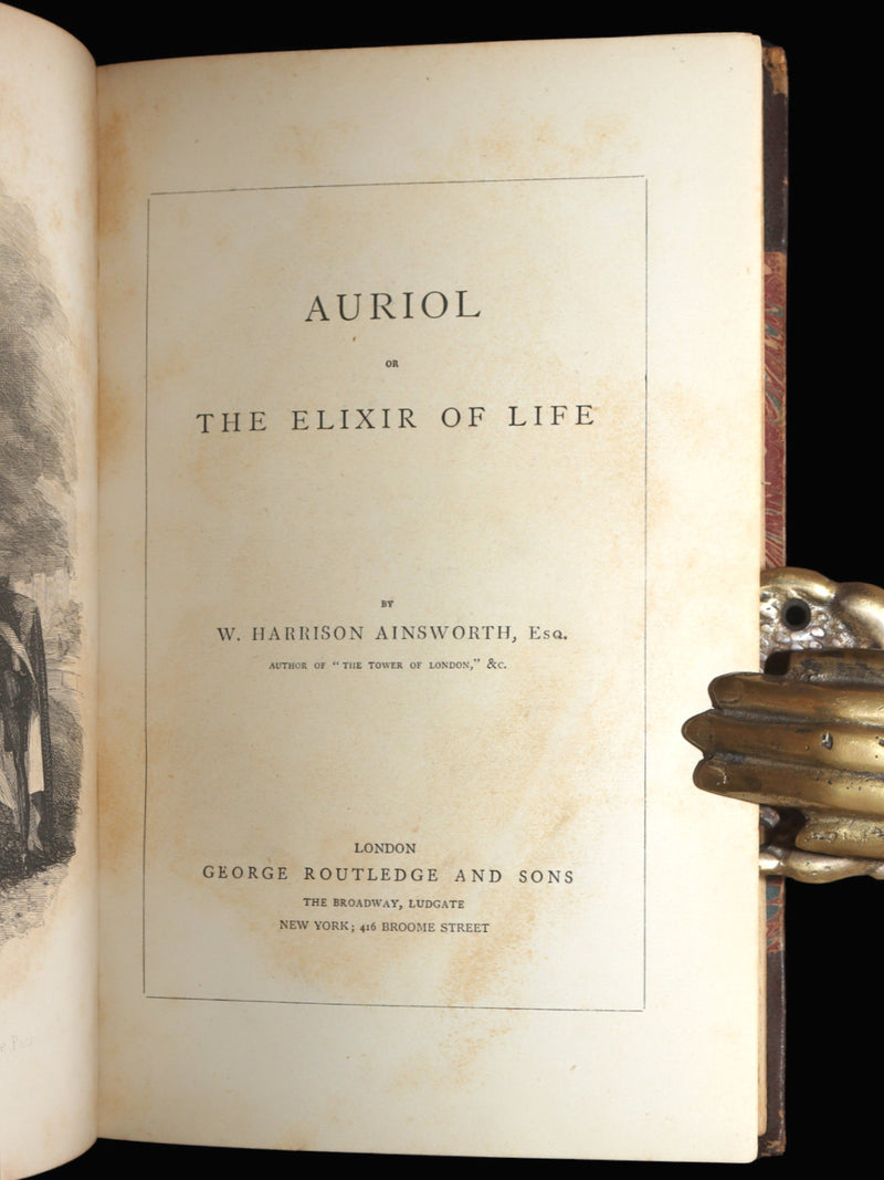 1890 Rare Gothic Novel - Auriol; or, The Elixir of Life by W. Harrison Ainsworth