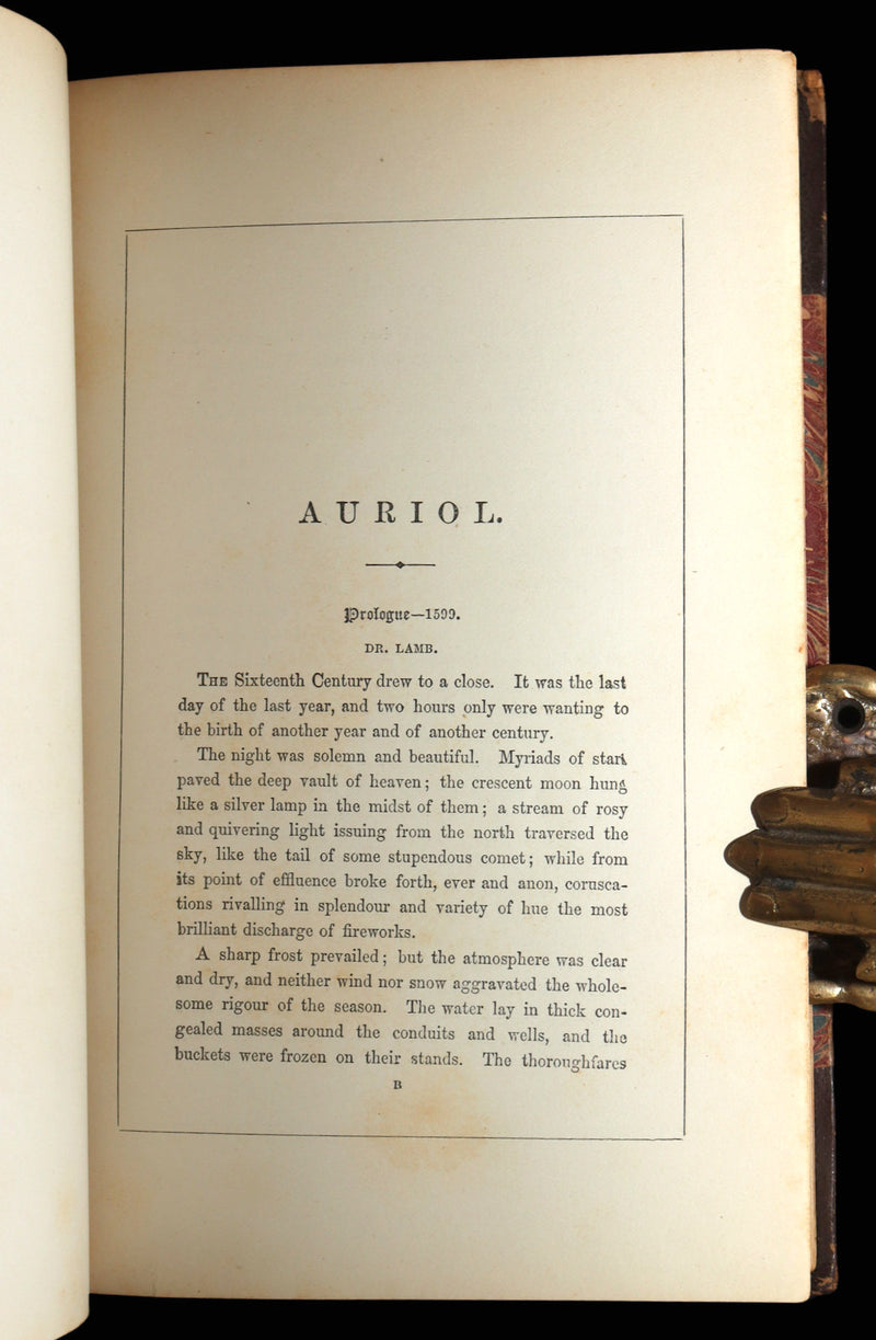 1890 Rare Gothic Novel - Auriol; or, The Elixir of Life by W. Harrison Ainsworth