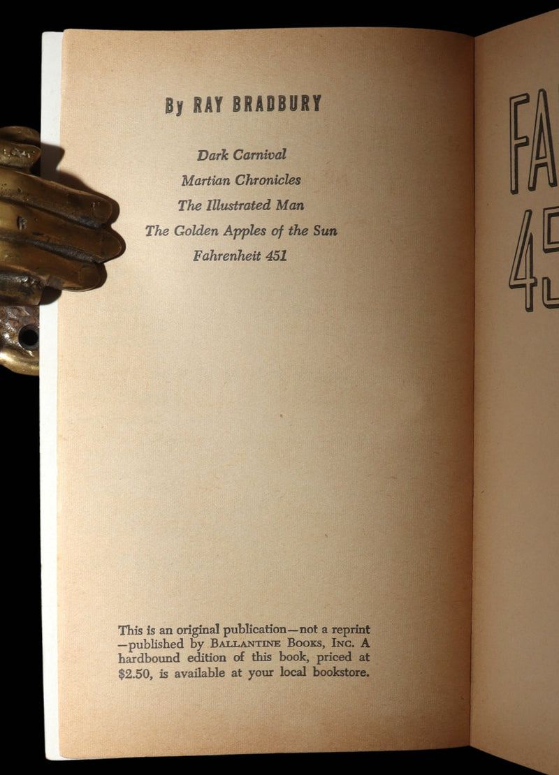 1953 True First Edition by Ballantine - Fahrenheit 451 by Ray Bradbury