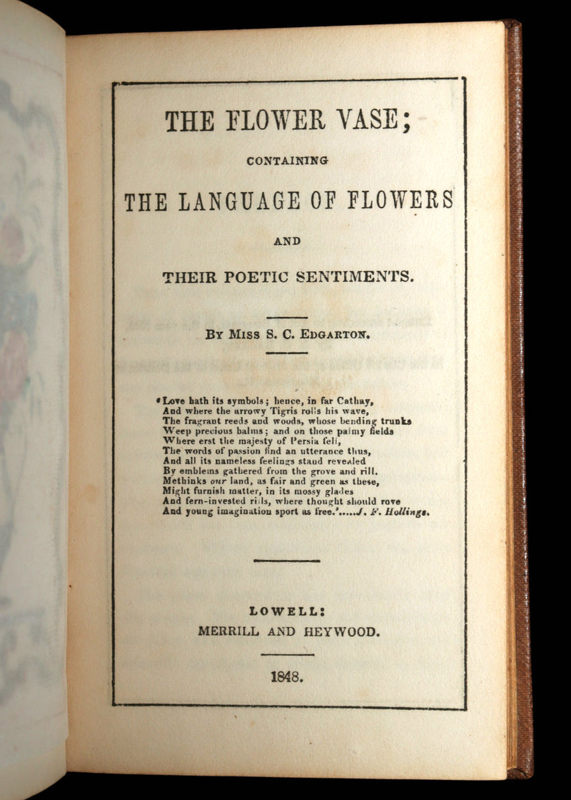 1848 Rare Floriography Book - The Flower Vase Containing the Language of Flowers