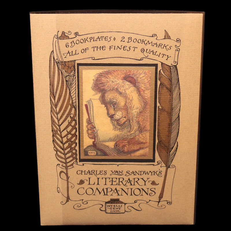 2005 Scarce Literary Companions- 6 bookplates 2 bookmarks by Charles van Sandwyk