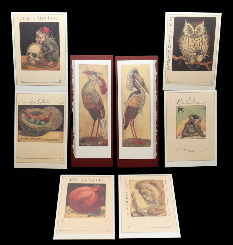 2005 Scarce Literary Companions- 6 bookplates 2 bookmarks by Charles van Sandwyk