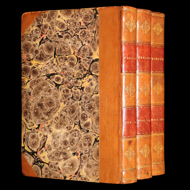 1822 Rare True First Edition Book Set - The Pirate by Sir Walter Scott
