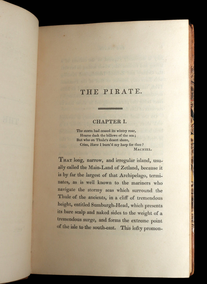 1822 Rare True First Edition Book Set - The Pirate by Sir Walter Scott