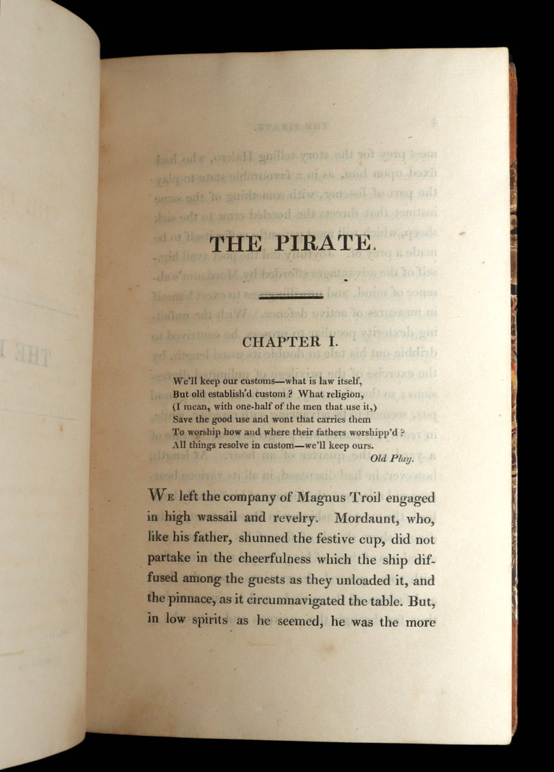 1822 Rare True First Edition Book Set - The Pirate by Sir Walter Scott