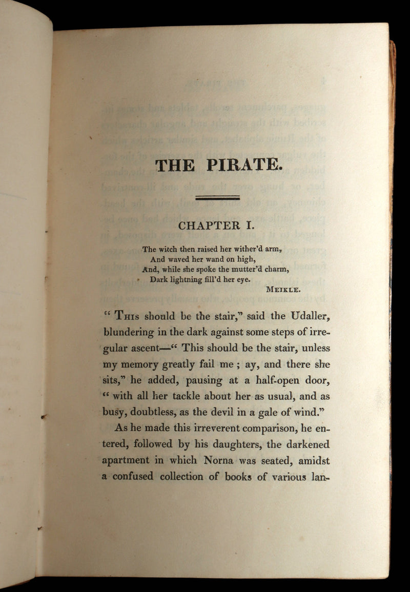 1822 Rare True First Edition Book Set - The Pirate by Sir Walter Scott