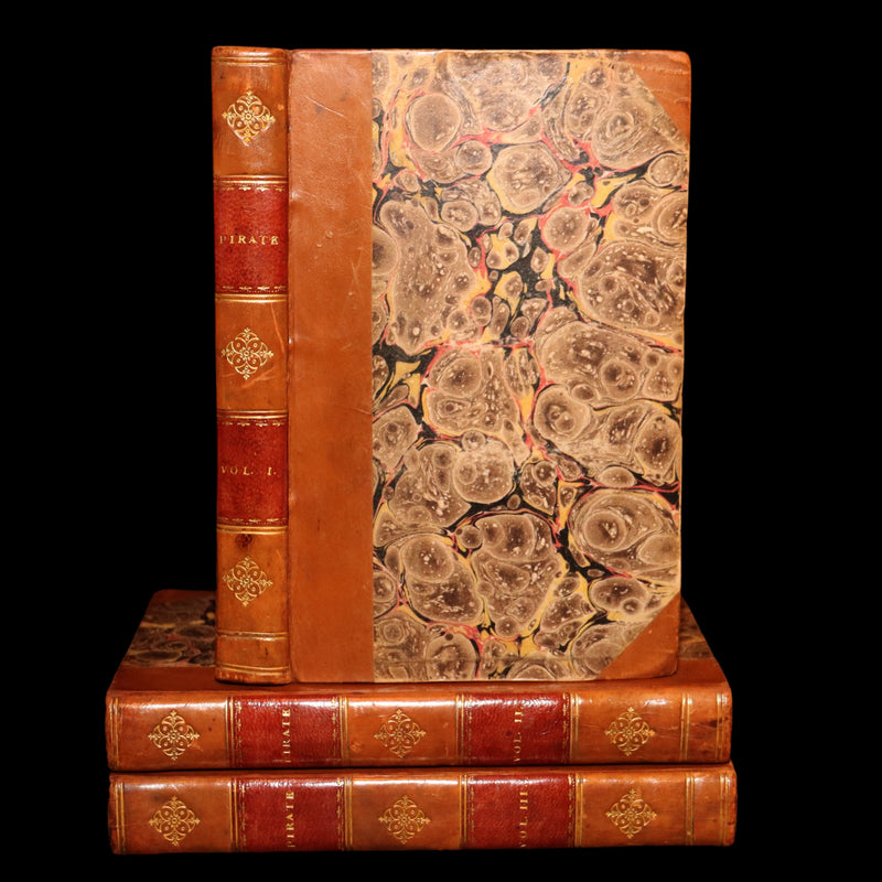 1822 Rare True First Edition Book Set - The Pirate by Sir Walter Scott