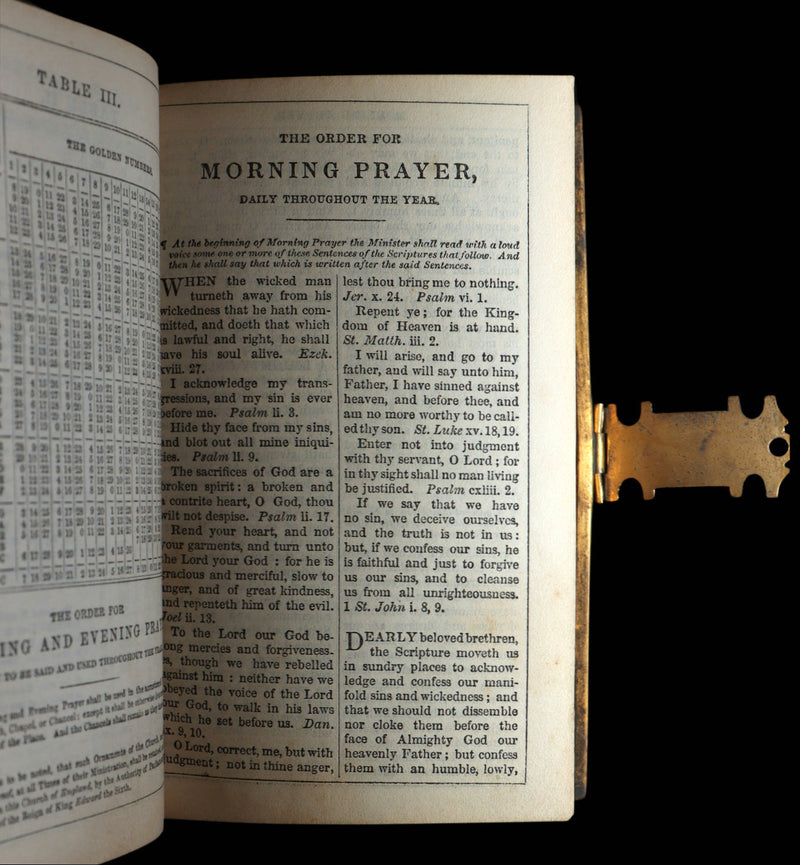 1859 Rare Book with Clasp - Church Services, Church Services and New Testament