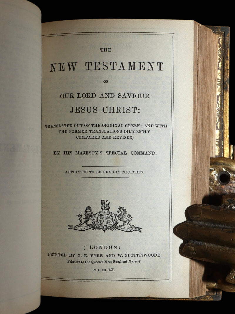 1859 Rare Book with Clasp - Church Services, Church Services and New Testament