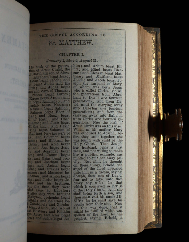 1859 Rare Book with Clasp - Church Services, Church Services and New Testament