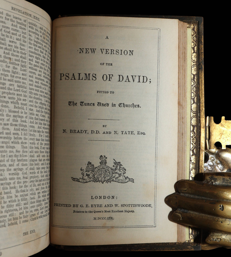 1859 Rare Book with Clasp - Church Services, Church Services and New Testament