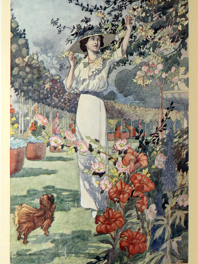 1914 Rare 1stED - Our Sentimental Garden Illustrated by Charles Robinson
