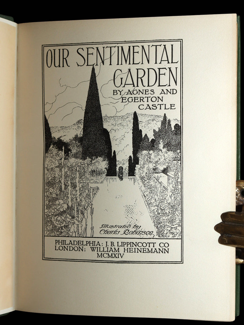 1914 Rare 1stED - Our Sentimental Garden Illustrated by Charles Robinson