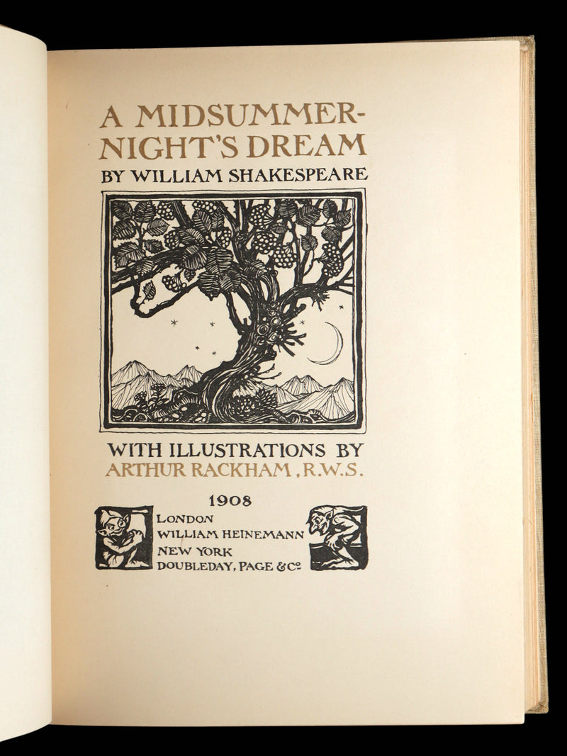 1908 First Edition Illustrated by Rackham - Shakespeare Midsummer Night's Dream