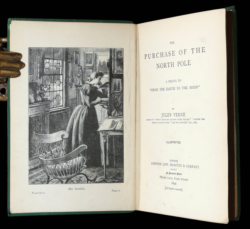 1894 Rare Carnegie Provenance - The Purchase of the North Pole by Jules Verne