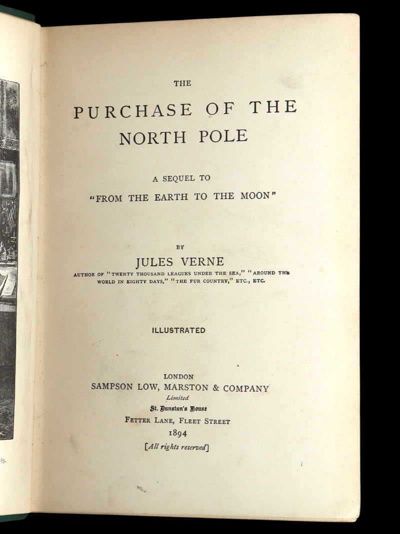 1894 Rare Carnegie Provenance - The Purchase of the North Pole by Jules Verne