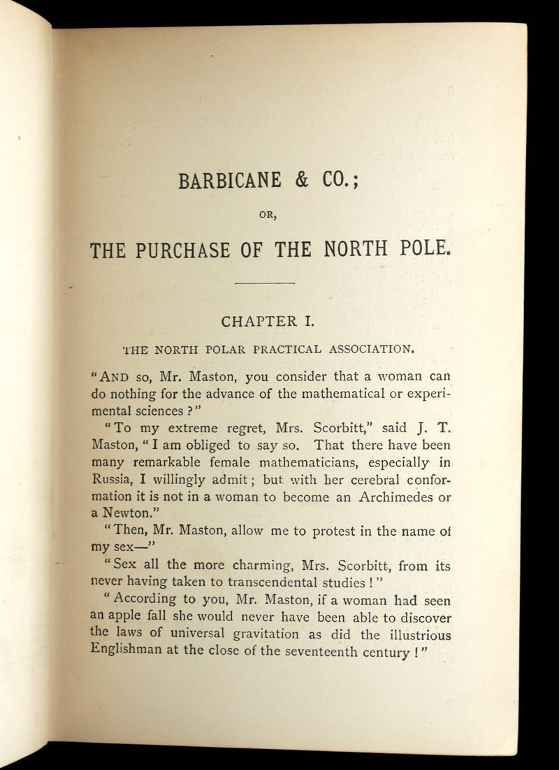 1894 Rare Carnegie Provenance - The Purchase of the North Pole by Jules Verne