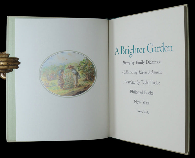 1990 Signed First Edition - A Brighter Garden by Emily Dickinson and Tasha Tudor