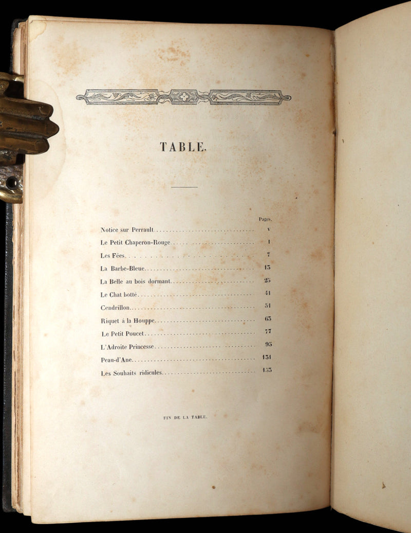 1844 Scarce French Edition - Charles Perrault's Fairy Tales, Les Contes des Fées