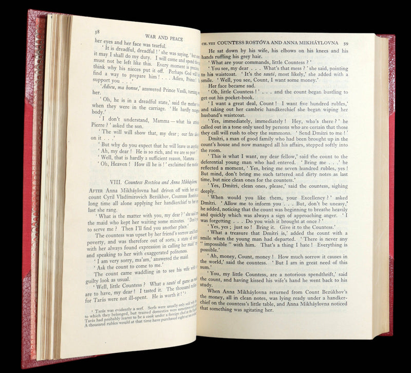 1942 Rare Book bound by  Bayntun-Riviere  - War and Peace by Leo Tolstoy