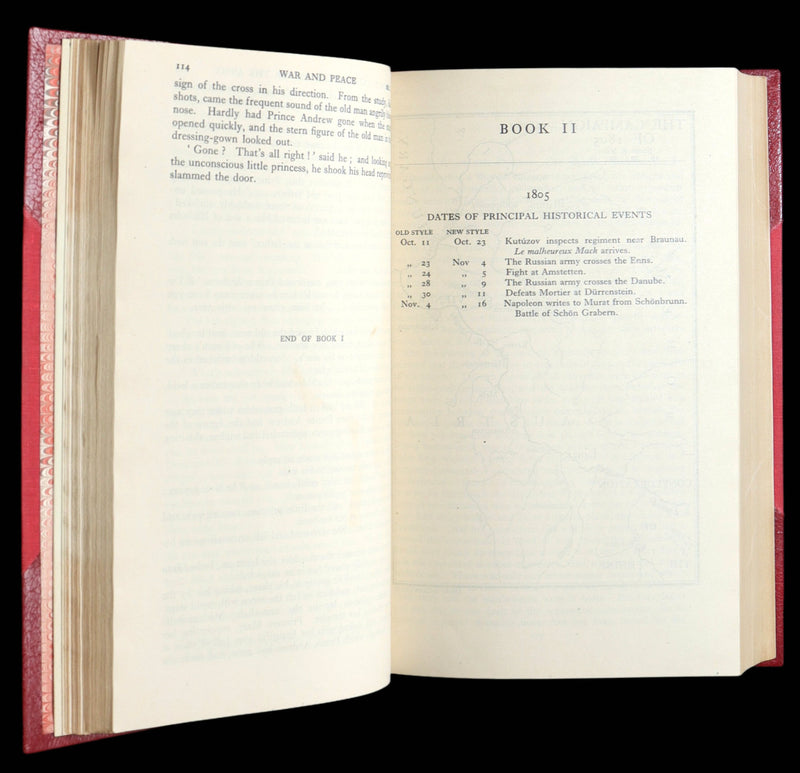 1942 Rare Book bound by  Bayntun-Riviere  - War and Peace by Leo Tolstoy
