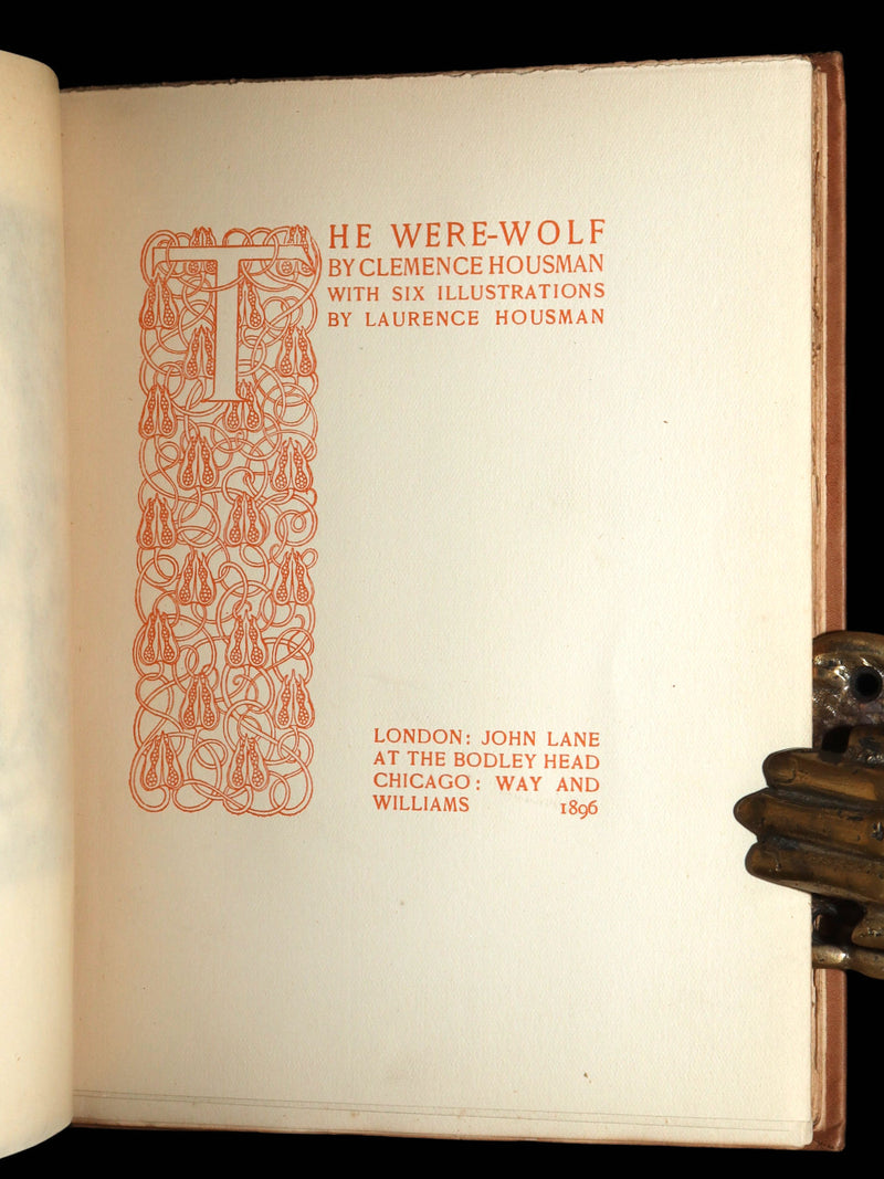 1896 Rare 1stED on Werewolves - The Were-Wolf by Clemence Housman, Illustrated