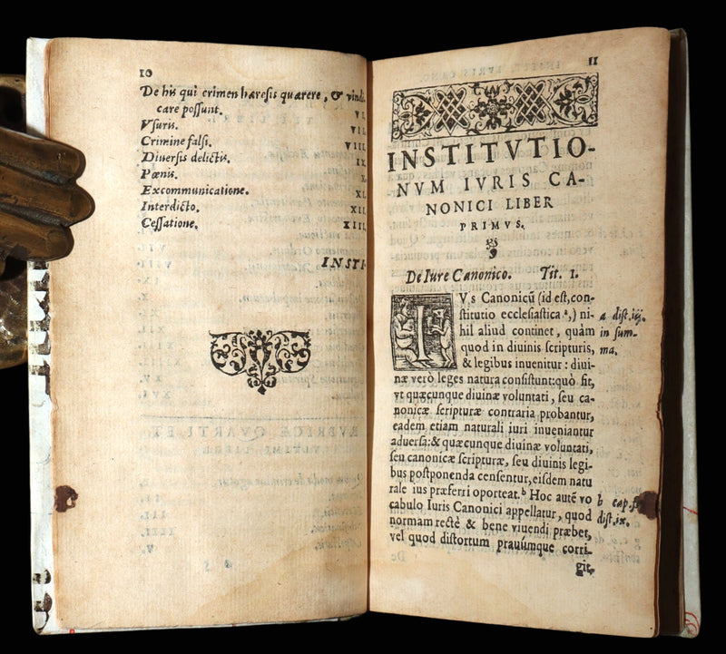 1566 Rare Illuminated Manuscript Binding - Marco Antonio Cucchi Canon Law