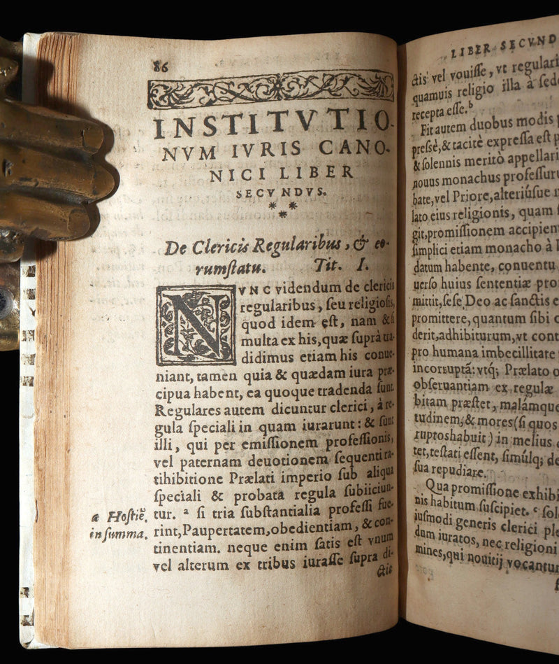 1566 Rare Illuminated Manuscript Binding - Marco Antonio Cucchi Canon Law